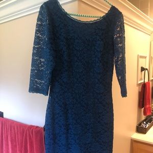 Teal semi-formal lace dress
